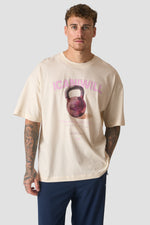 ICIW - Everyday Oversized Cotton T-Shirt Print Cream White