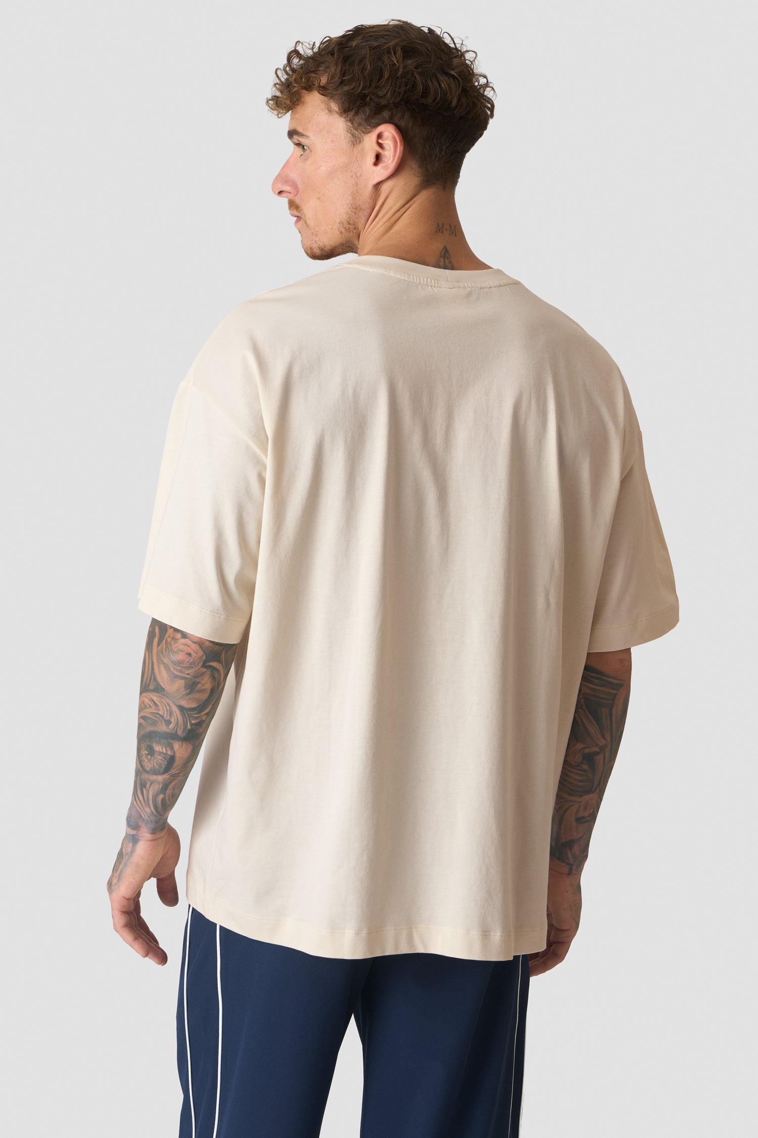 ICIW - Everyday Oversized Cotton T-Shirt Print Cream White